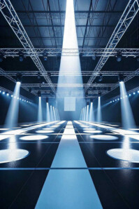 Blue Futuristic Runway Glow  Poster template