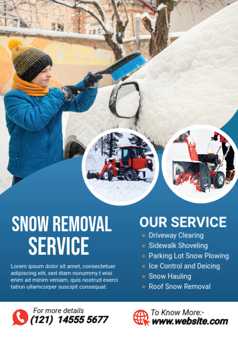Snow Making Flyer Blue Futuristic Snow Removal Flyer Template A4 | PosterMyWall