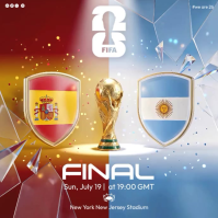 Blue Futuristic Soccer Final Square Video Quadrat (1:1) template