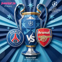 Blue Futuristic UEFA Champions League Final Square Video Квадрат (1 : 1) template