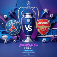 Blue Futuristic UEFA Champions League Final Square Video Persegi (1:1) template