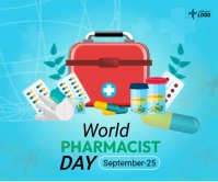 Blue Futuristic World Pharmacist Day Large Re template