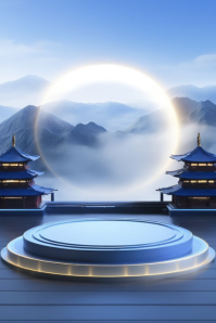 Blue Zen Garden Poster Template