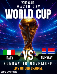 Blue Futuristico World Cup Match Day Volantino (us Letter) Flyer (US-Letter) template