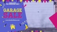 Blue Garage Sale Display Banner Facebook Cover Video (16:9) template