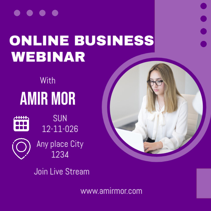 Copy of Blue Geometric Business Webinar Instagram Post | PosterMyWall