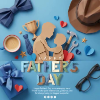 Blue Geometric Father's Day Square Video 方形(1:1) template