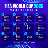 Blue Geometric FIFA World Cup 2026 Schedule Instagram Post template