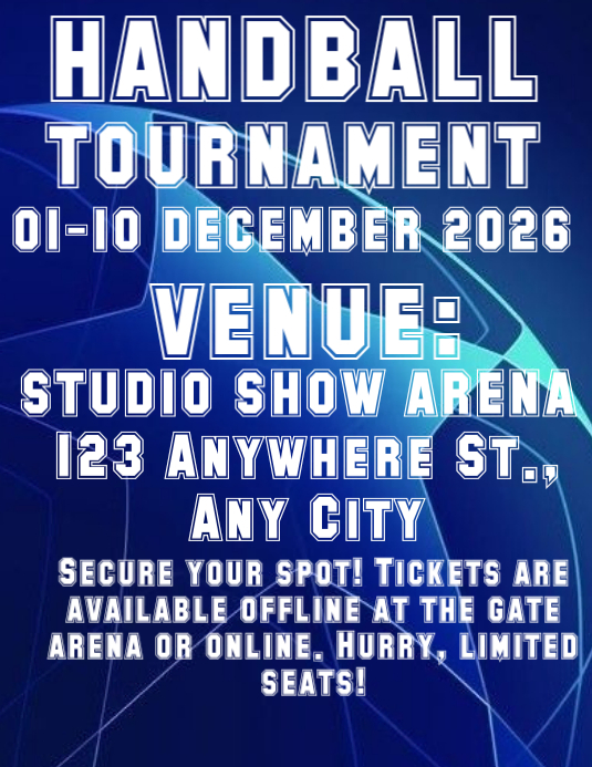Blue Geometric Handball Tournament Flyer Template | PosterMyWall