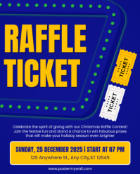 Blue Geometric Raffle Ticket Contest Invitation Instagram Portrait template