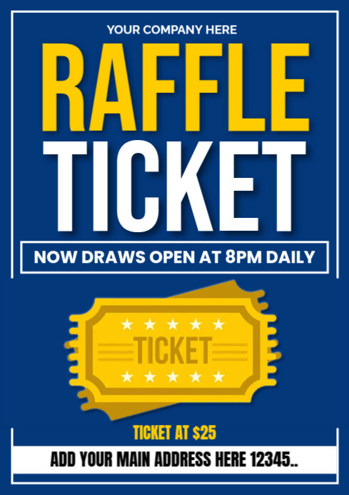 Copy of Blue Geometric Raffle Ticket Poster A4 | PosterMyWall