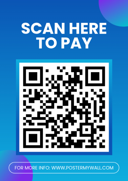Blue Qr Code Payment A5 Template | PosterMyWall