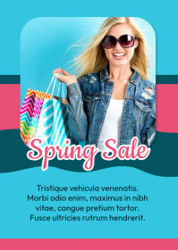 Blue Geometric Spring Sale A6 template