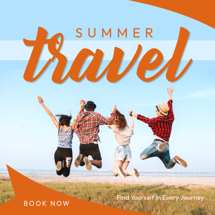 Blue Geometric Summer Travel Instagram Design Post