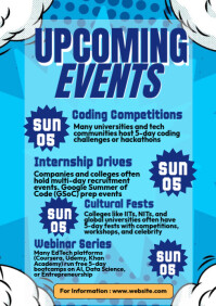Blue Geometric Upcoming Event  A4 template