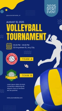 Blue Geometris Volleyball Tournament Instagram Story template