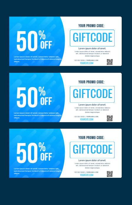 Blue Gift Code Design Template | PosterMyWall