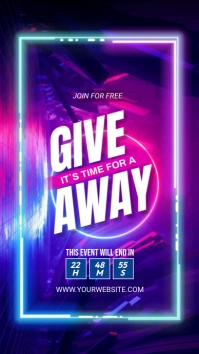 Blue  Giveawa Digital Display (9:16) template
