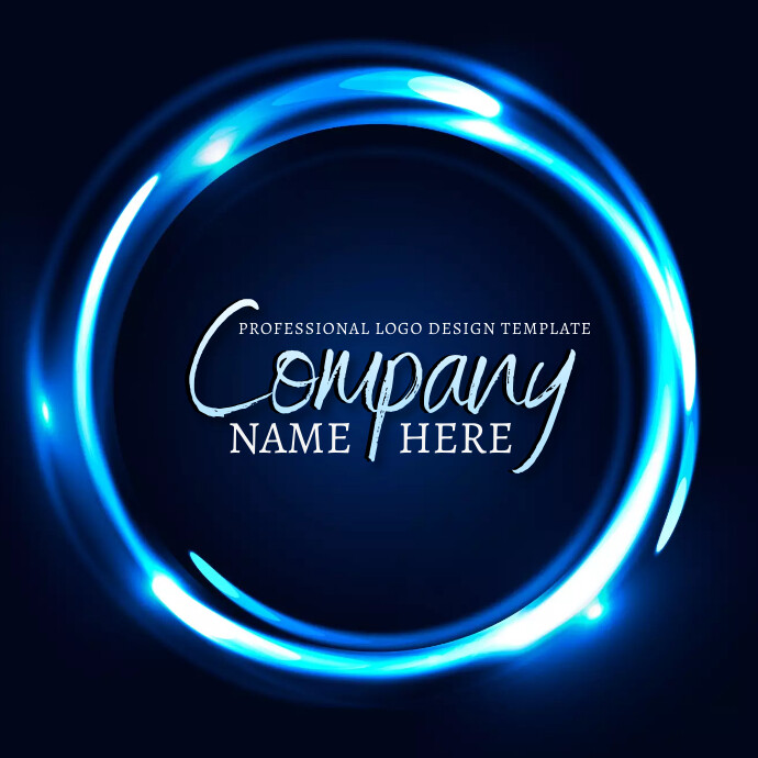 blue glass glossy ring logo design template | PosterMyWall