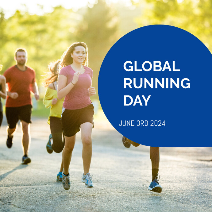 Blue Global Running Day Template Instagram PosterMyWall