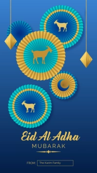 Blue goat circles Eid ul Adha Instagram story template
