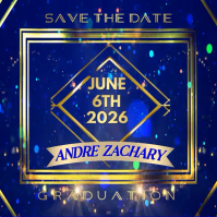 Blue/Gold 3d Graduation IG Post template