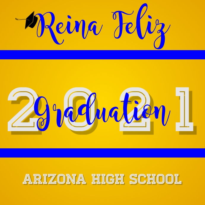 Blue Gold Grad Sign Template | PosterMyWall