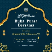 Blue Gold Modern Recitation Commemorates Isra Miraj's Instagram Post template