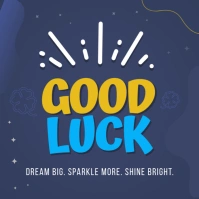 Blue Good Luck Wish Instagram Image template