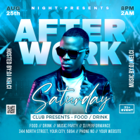 Blue Gradient After Work Party Instagram Post template