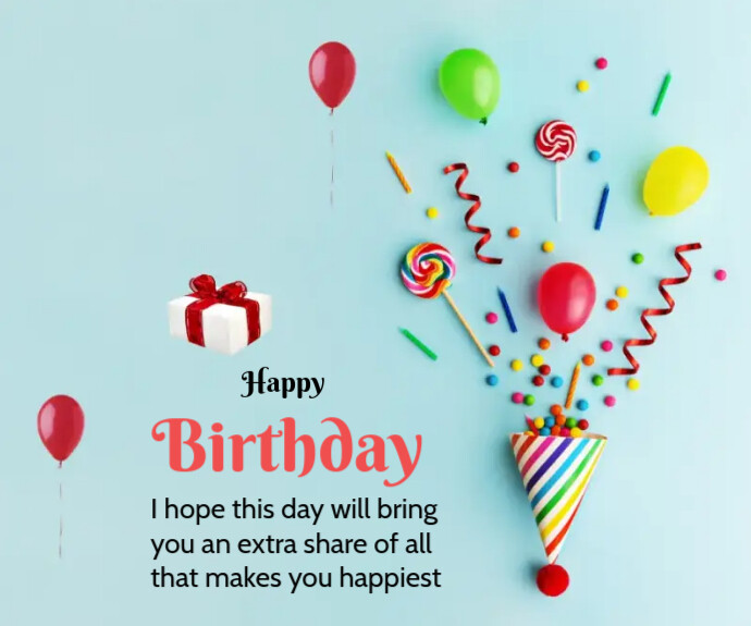 Rectangle Bday Card Blue Gradient Birthday Card Medium Rectangle Template | PosterMyWall