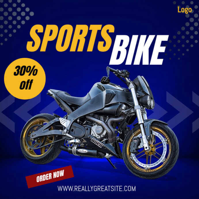 Blue Gradient Blue Modern Sports Bike Sale Instagram Post template