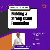 Blue Gradient Building A Strong Brand Foundation Webinar Poster Instagram Post template