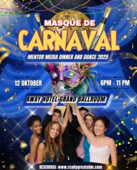 Blue Gradient Carnaval Day Invitation Instagram Portrait template