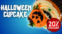 Blauw Halloween Cupcake Sale Digitalt display Template