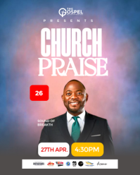 Blue Gradient Church Flyer  Instagram Portrait template