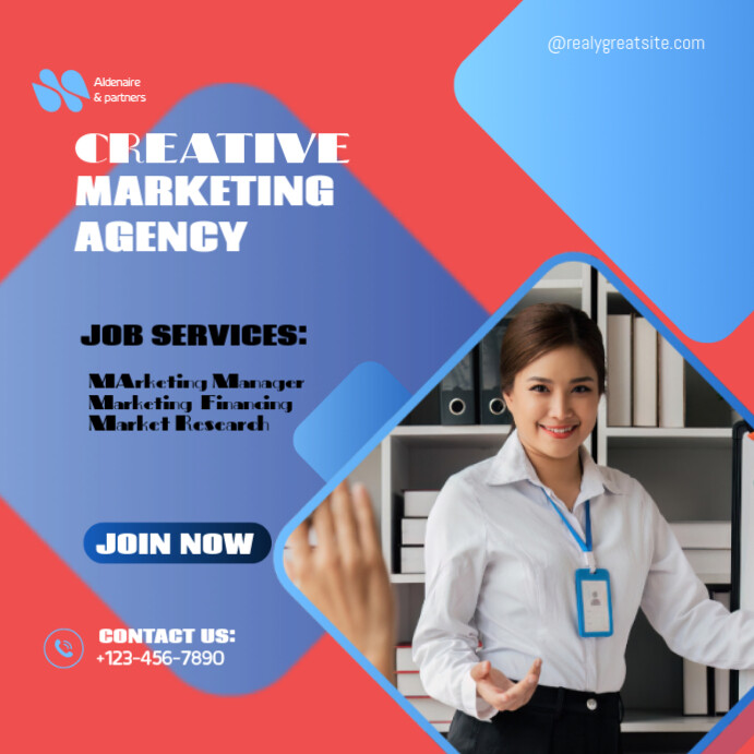 Job. Post Creative Frame Copy of Blue Gradient Creative Job Position New Post Manager Financing ...