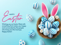 Blue Gradient Easter Greeting Card  Presentation template