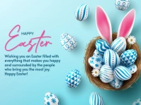 Blue Gradient Easter Greeting Card  Presentation Présentation template
