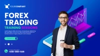 Blue Gradient Forex Trading Class Session Ads Flyer Digital Display (16:9) template
