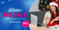 Blue Gradient Gradient Winter Social Media Post Template Facebook Event Cover