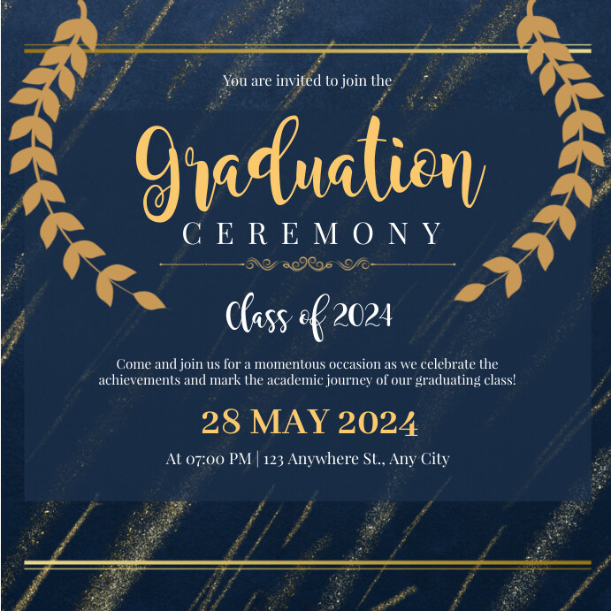 Blue Graduation Pattern Blue Gradient Graduation Ceremony Instagram Template | PosterMyWall