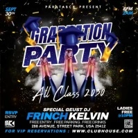 Blue Gradient Graduation Party Square (1:1) template