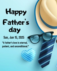 Blue Gradient Happy Father's Day Wish Cards  Instagram Portrait template