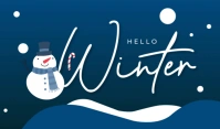 Blue Gradient Hello Winter Tag template