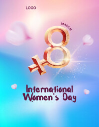 Blue Gradient International Women's Day Flyer (us Letter) 传单(美国信函) template