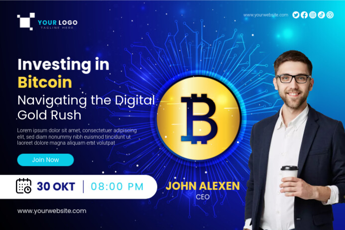 Blue Gradient Investment Bitcoin And Finance Webinar Event Flyer Poster ...