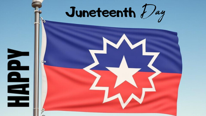 Blue Gradient Modern & Minimal Juneteenth Day Digital Display (16:9) template