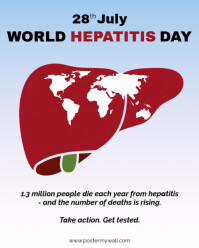 Blue Gradient Modern & Minimal World Hepatitis Day Instagram Portrait template