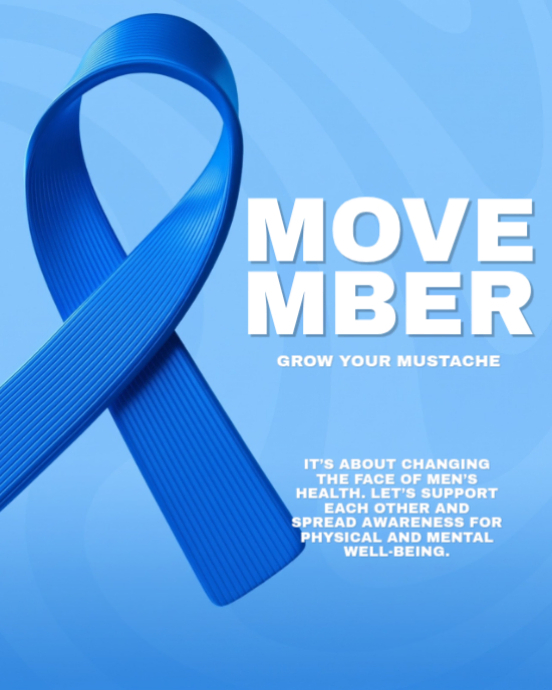 Plantilla de Blue Gradient Movember Men's Health Awareness Campaign ...